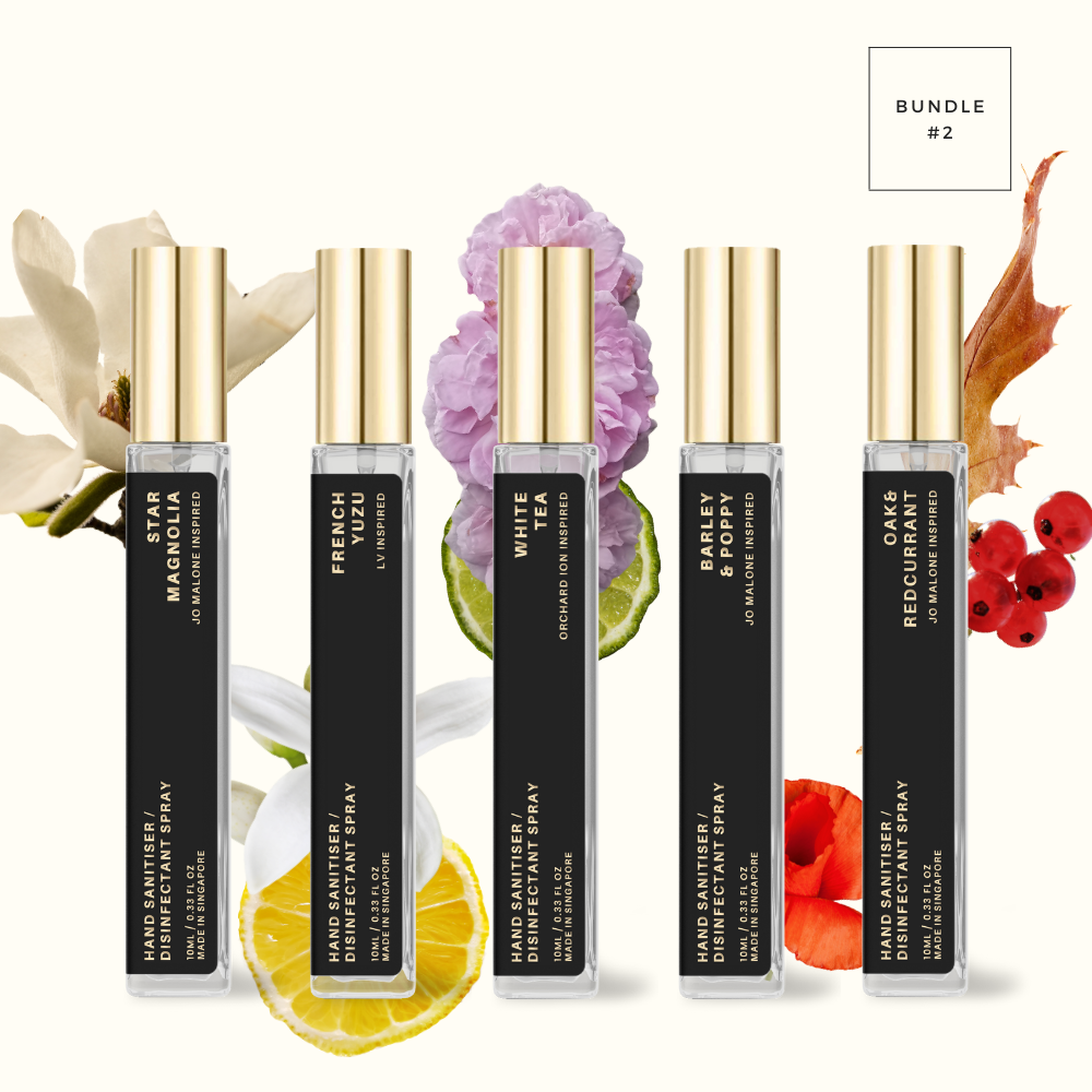 Hand Sanitiser / Disinfectant Spray - Bundle of 5, 10ML *NEW SCENTS*