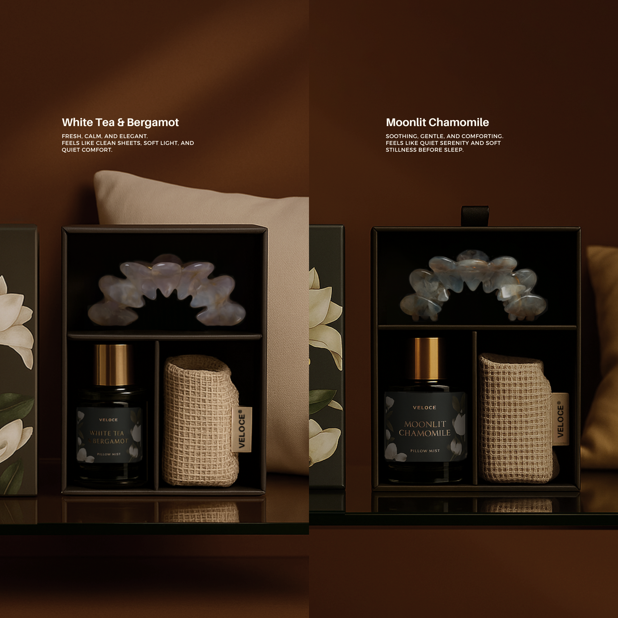 The Dreams in Two Set (Pillow Mist: Moonlit Chamomile & White Tea Bergamot)